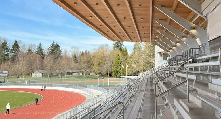 Surrey Bear Creek Stadium grandstand complete