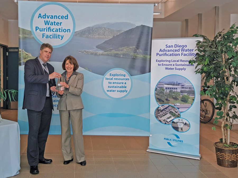 Former U.S. Congresswoman Susan Davis tours the San Diego Pure Water project with Helminski.