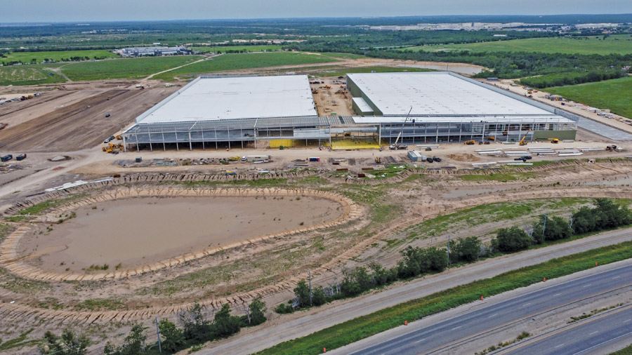 aerial view shows construction activity aerial view shows construction activity